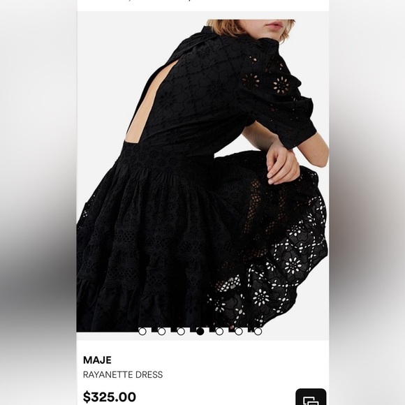 Maje Rayanette A Line Eyelet Dress EU 42 US XL - Picture 3 of 15
